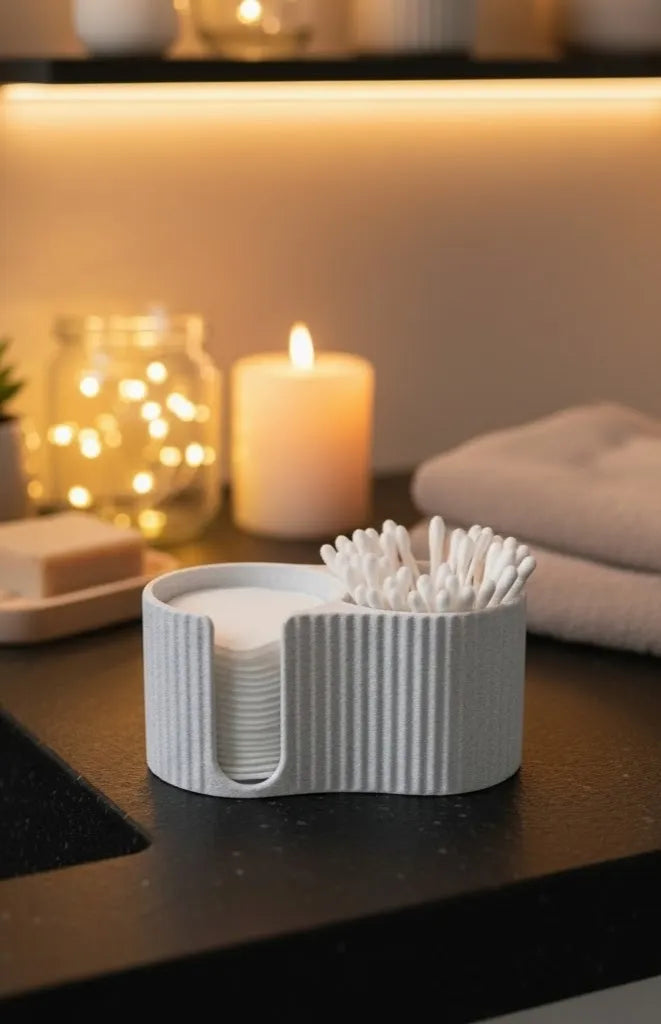 Distributeur Moderne côtelé pour cotons-tiges et disques de coton