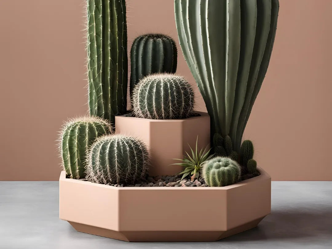 Jardinière pour cactus octogonale Double-étage