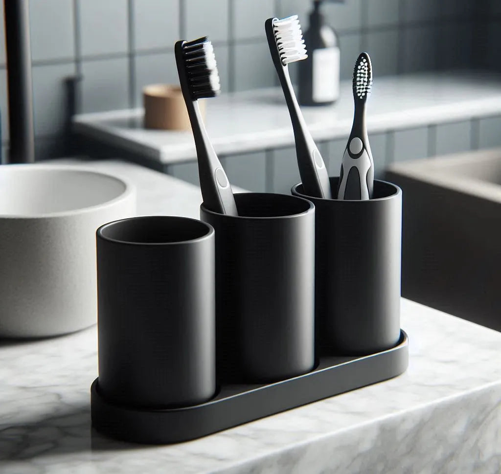 Ensemble de porte-brosses à dents design avec 3 gobelets
