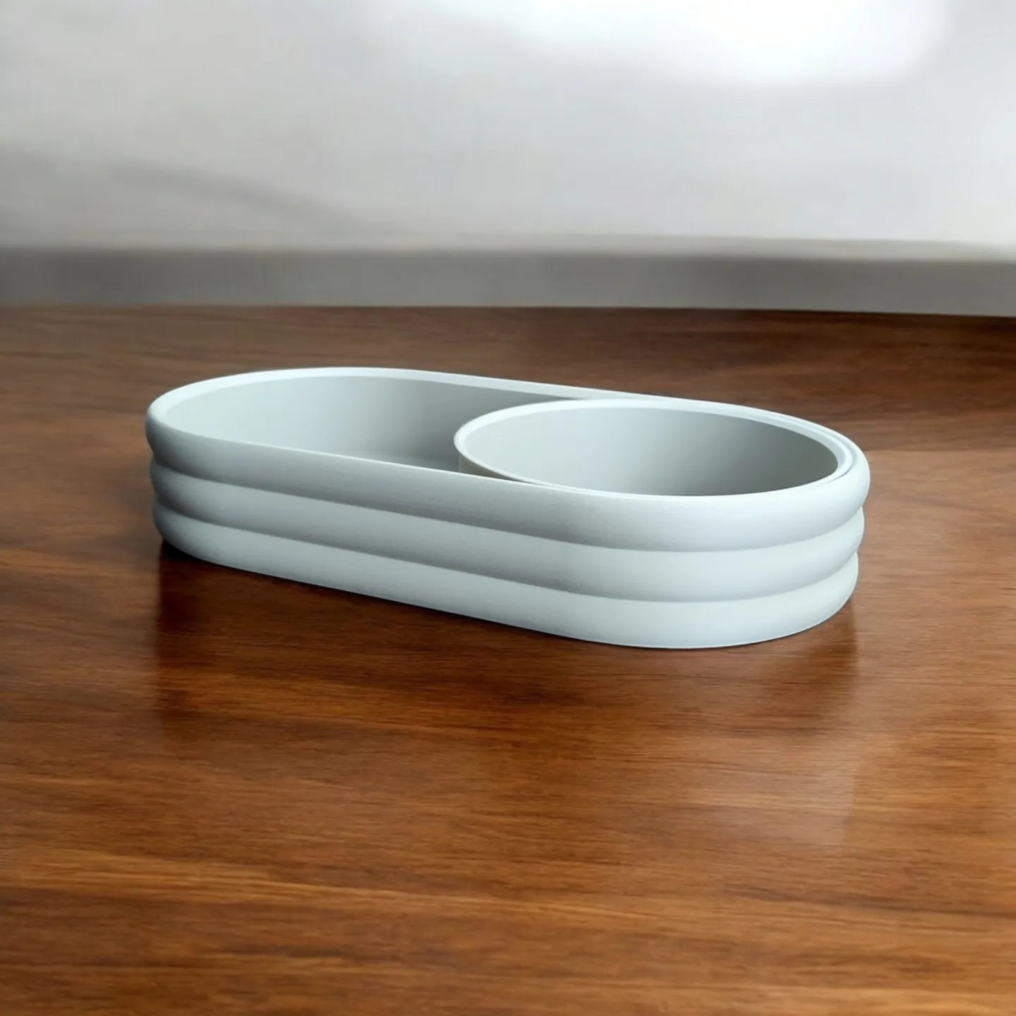 Plateau Moderne mid-century avec bol à pièces coulissant