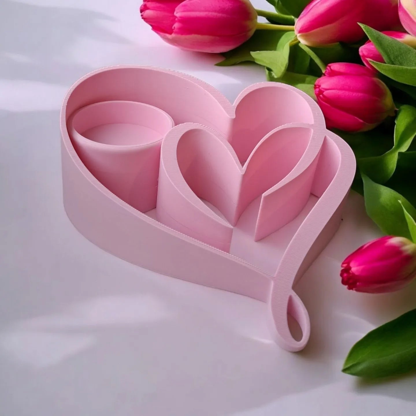 Bougeoir chauffe-plat Deux Cœurs Cadeau de la Saint-Valentin