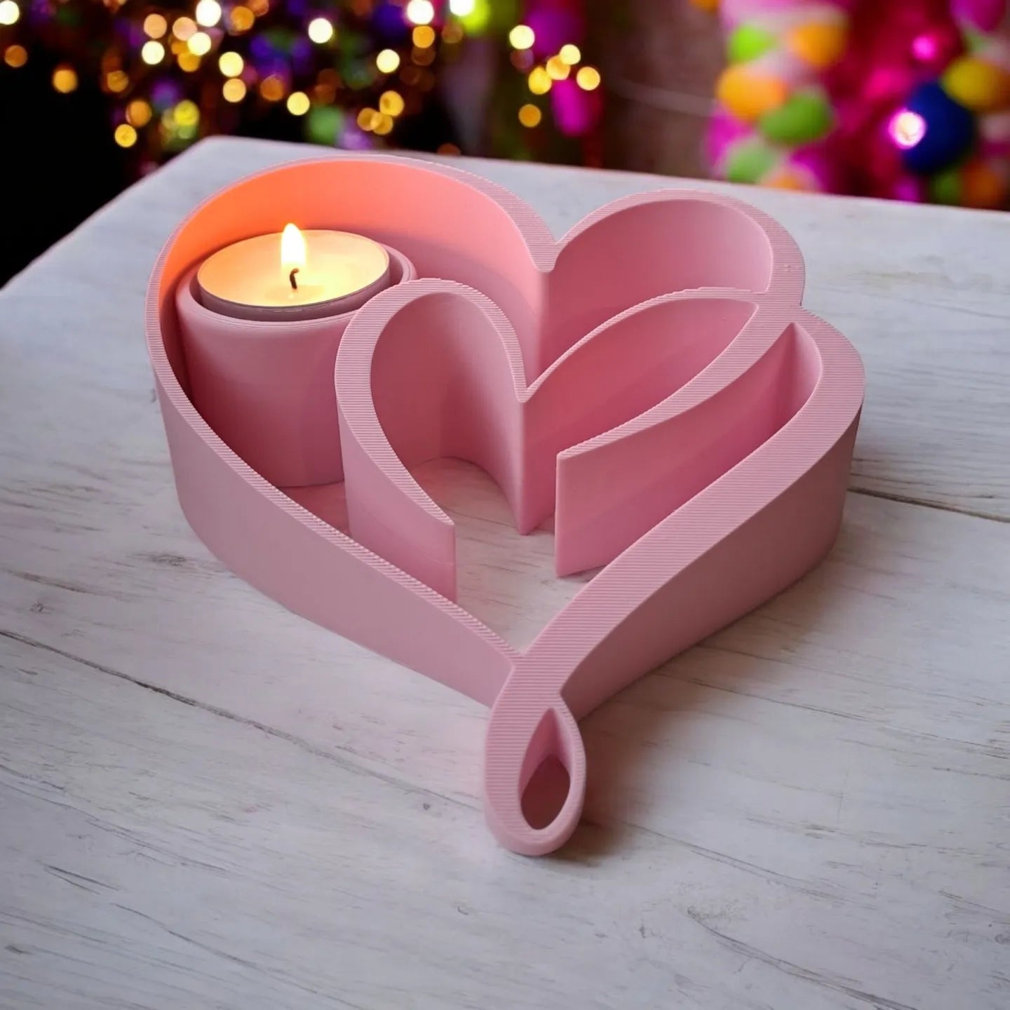 Bougeoir chauffe-plat Deux Cœurs Cadeau de la Saint-Valentin