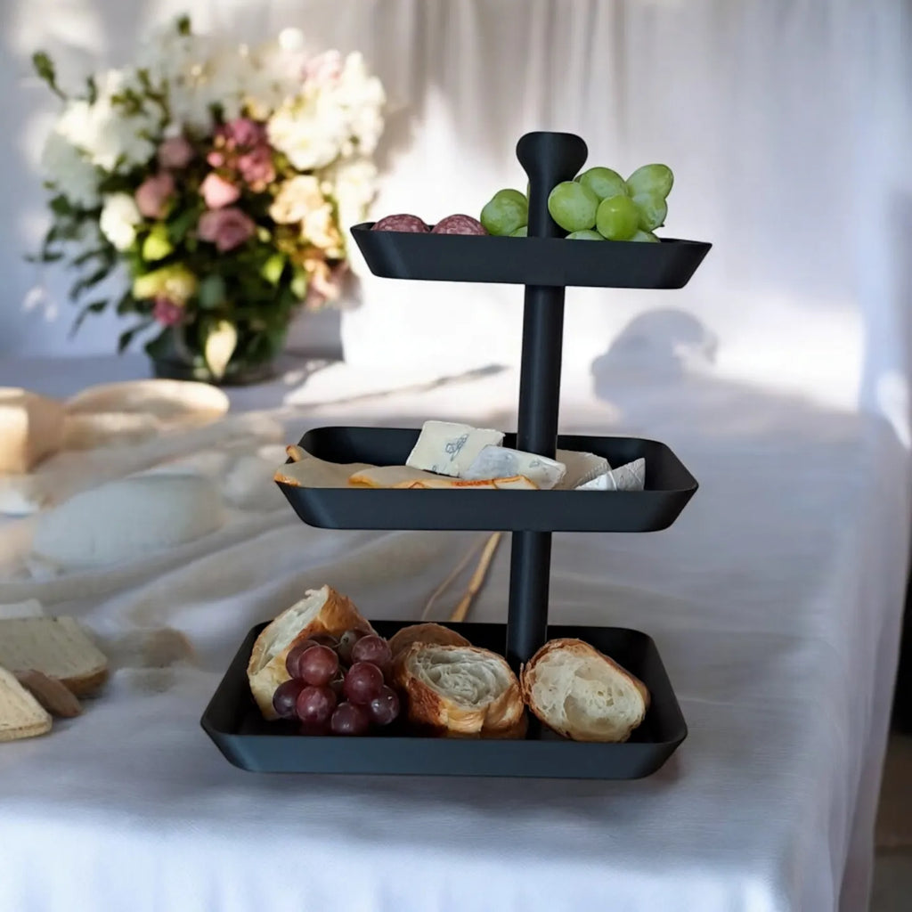 Plateau de service à trois niveaux - Étagère à goûter