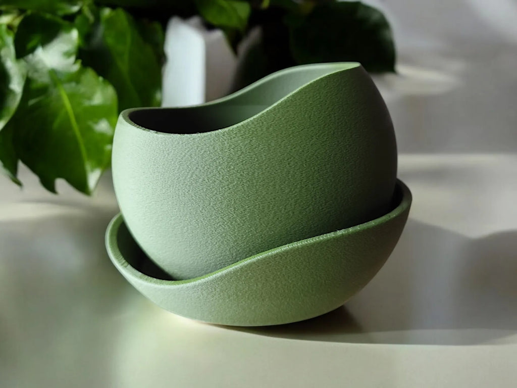 Pot de plante peau de requin avec soucoupe