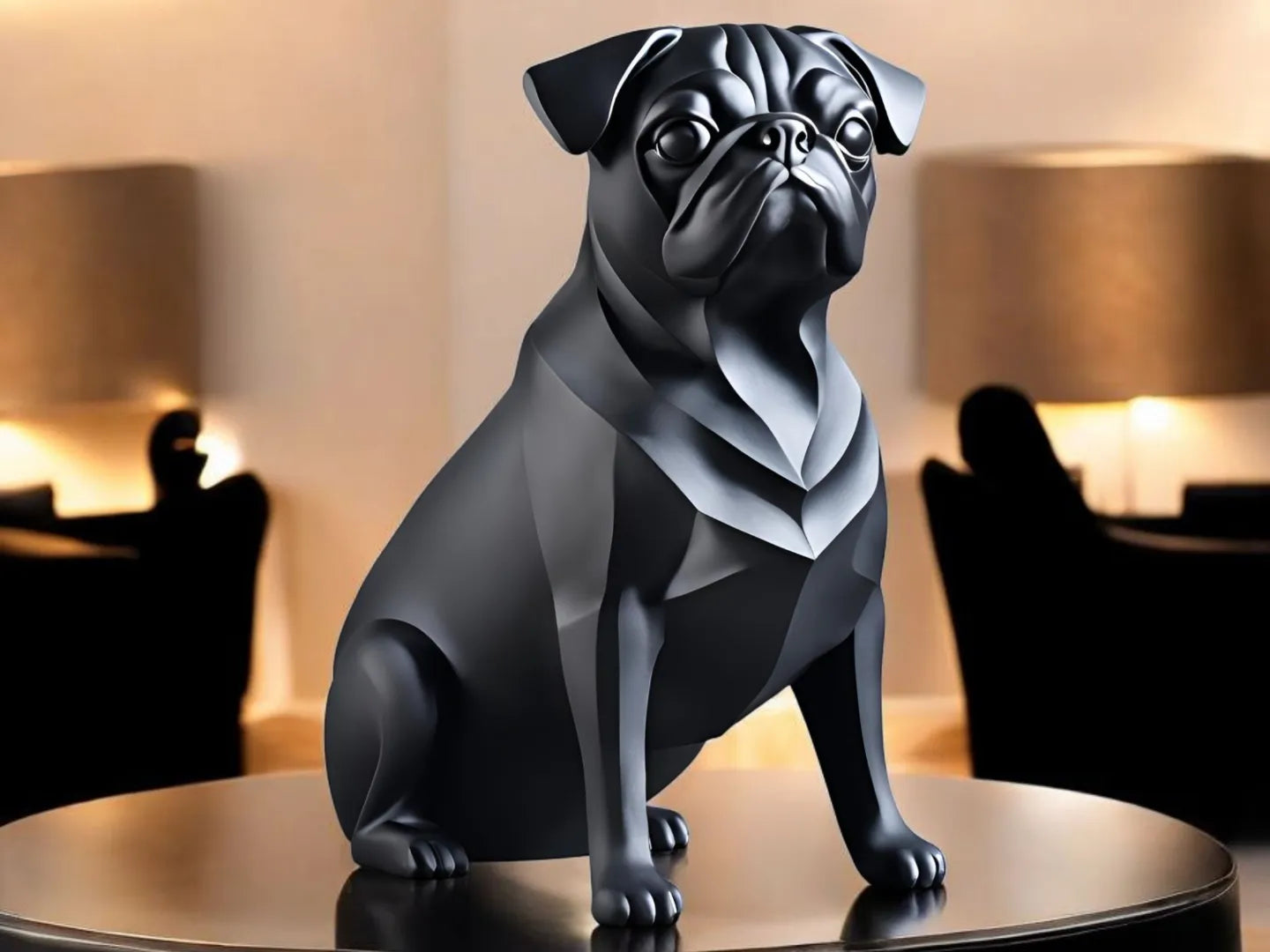 Sculpture de carlin Épurée  statuette de carlin