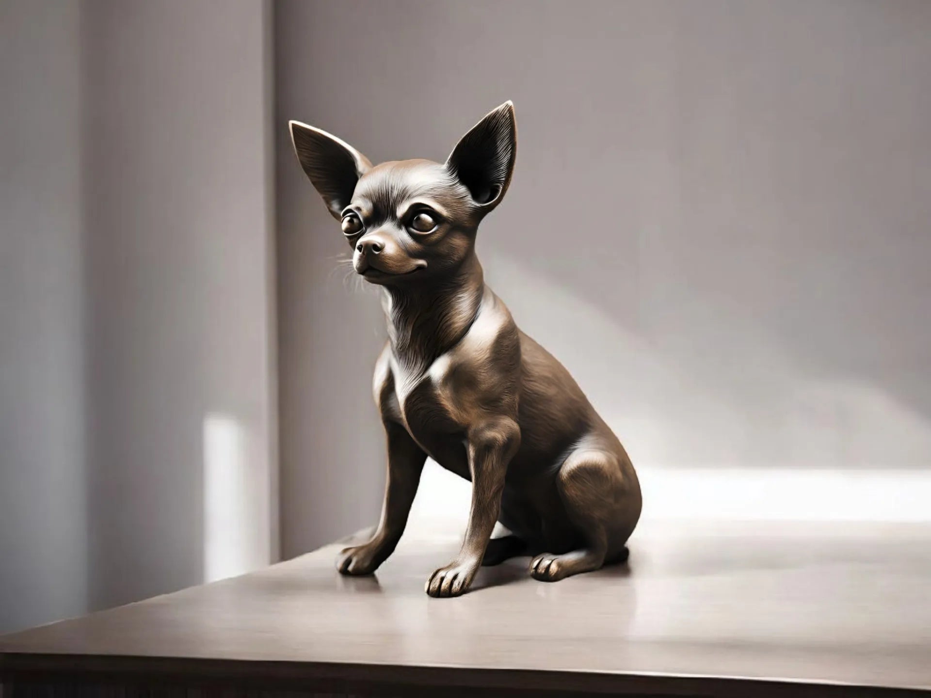 Sculpture Épurée de chihuahua  statue de chihuahua