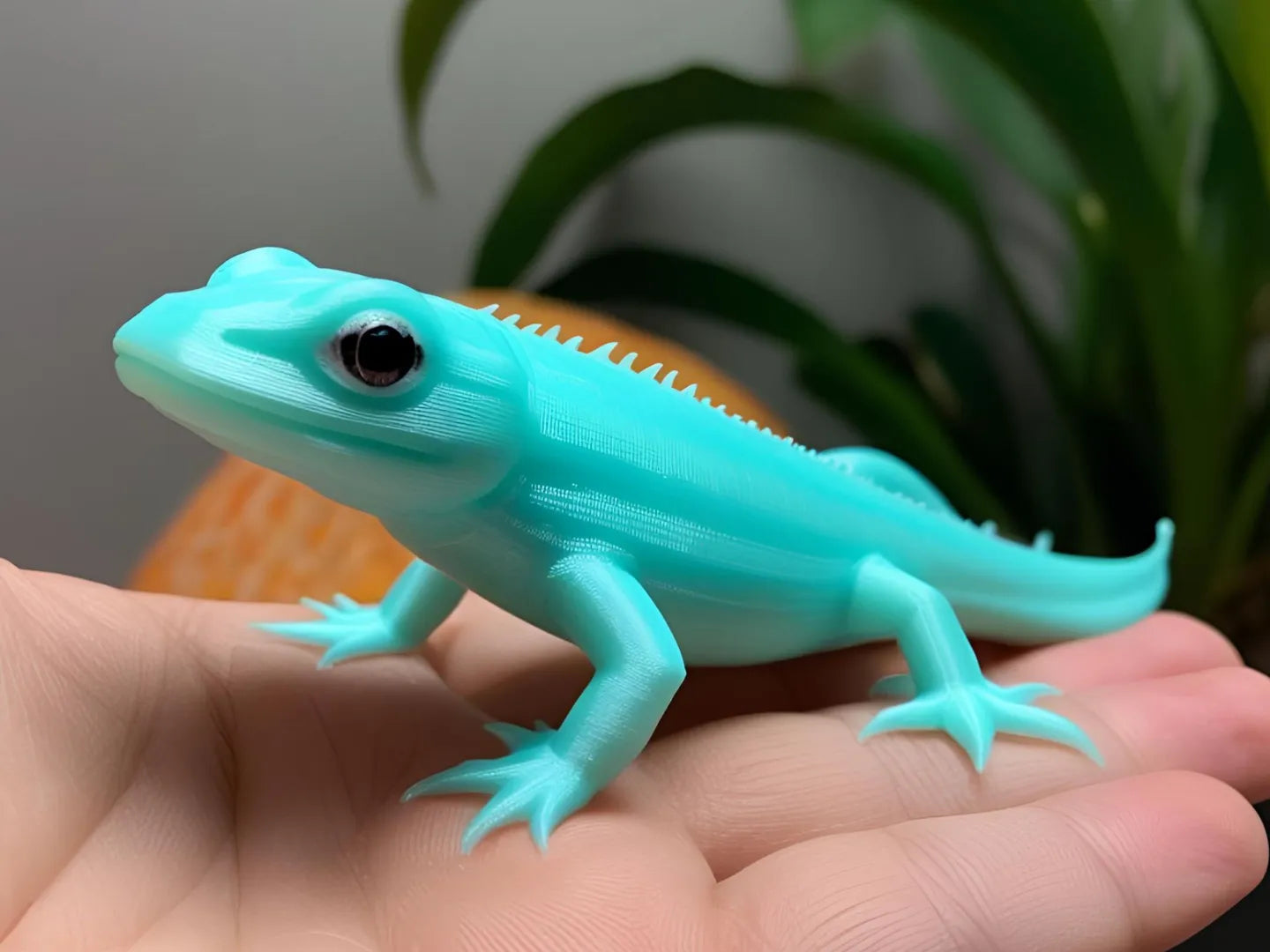 Adorable figurine de petit lézard gecko