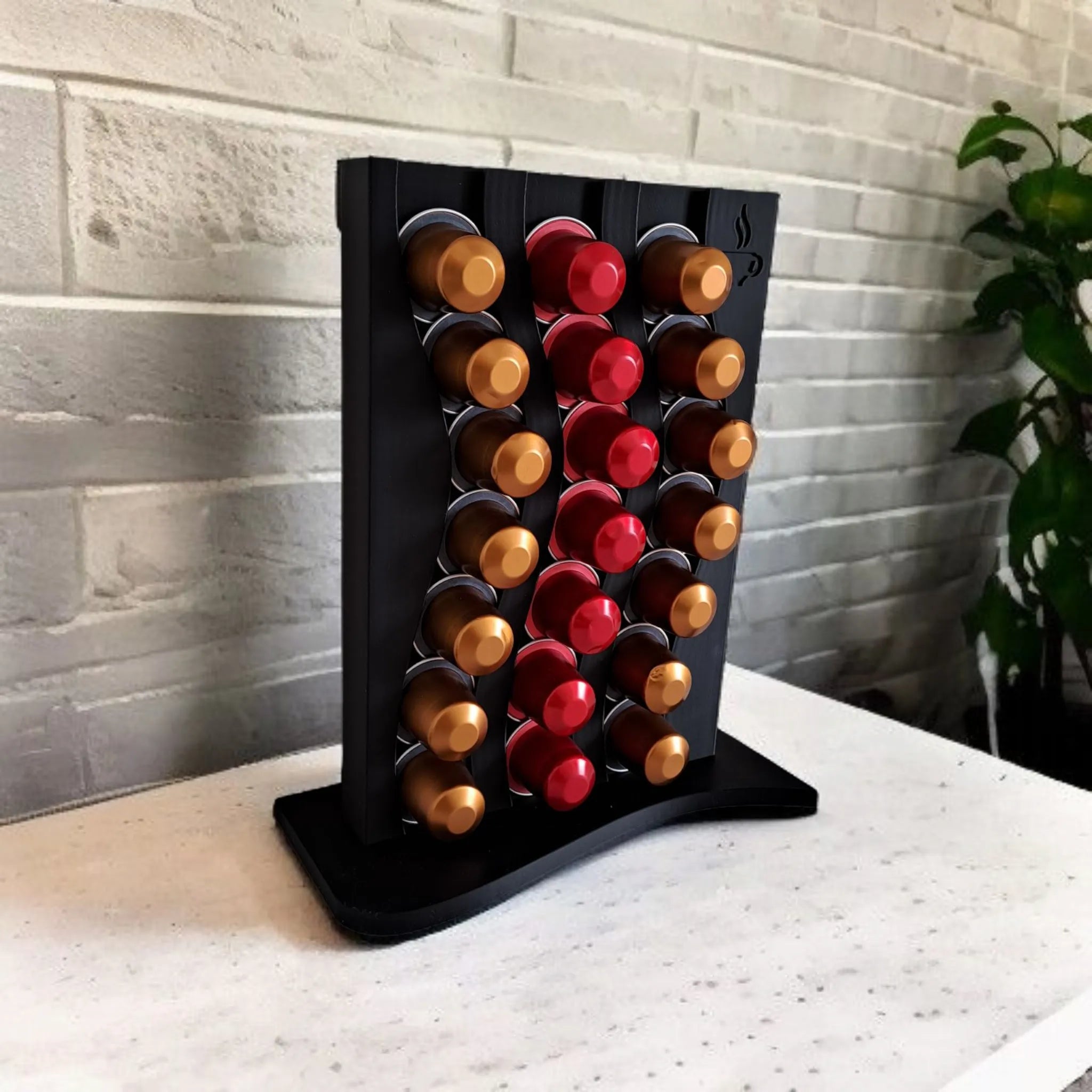 Support et organisateur de capsules Nespresso au design ondulé