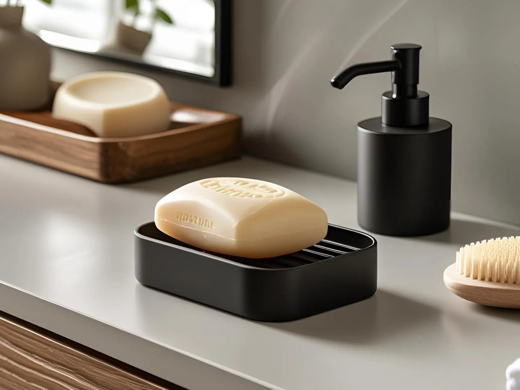 Porte-savon Moderne avec nervures de drainage