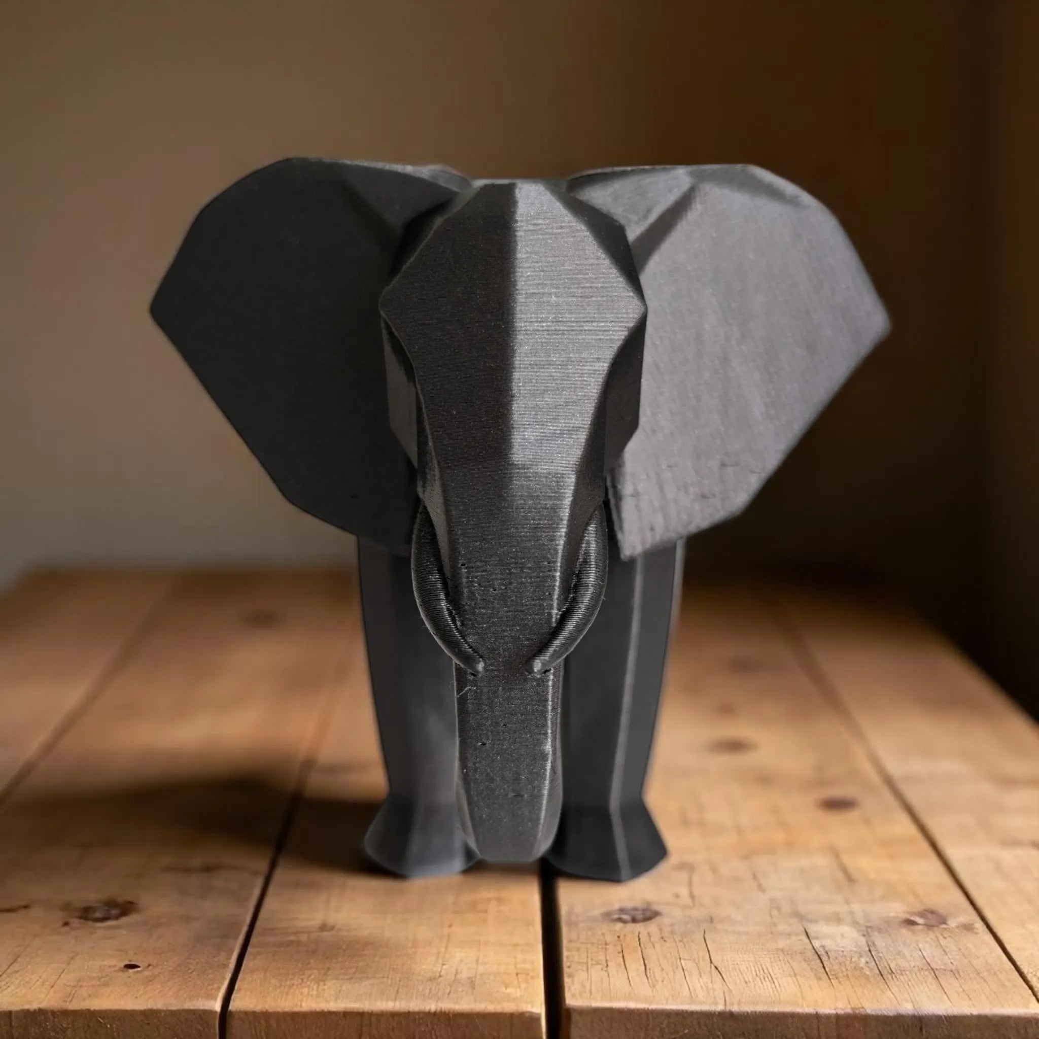 Statue d'éléphant Géométrique Épurée Moderne