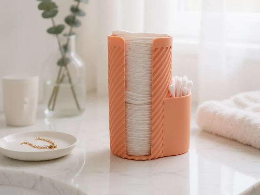 Organisateur Moderne nervuré pour cotons-tiges et disques de coton