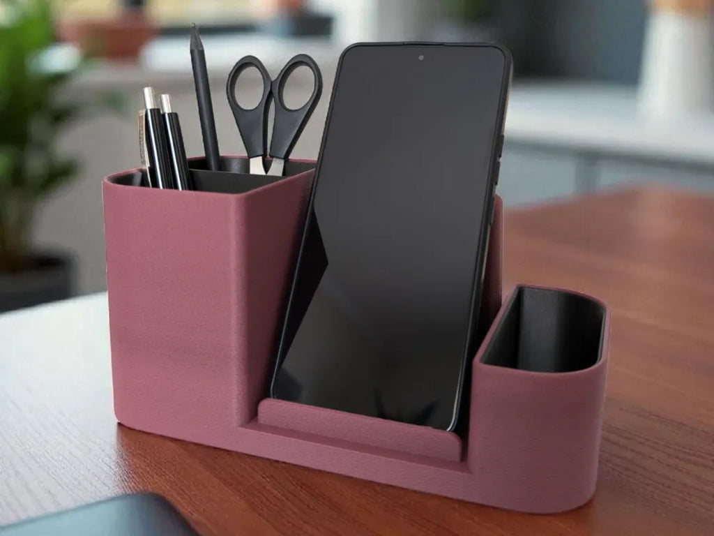 Organisateur de bureau avec support de téléphone intégré