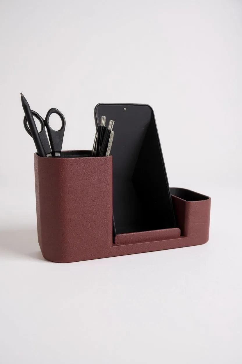 Organisateur de bureau avec support de téléphone intégré