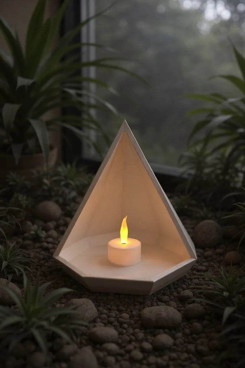 Plateau de rangement Pyramide Géométrique  Bougie Chauffe-plat  Bijoux