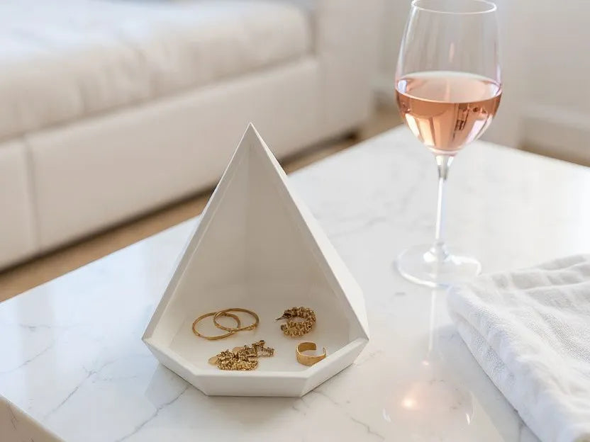 Plateau de rangement Pyramide Géométrique  Bougie Chauffe-plat  Bijoux