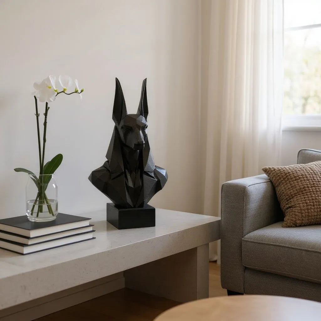 Buste d'Anubis en Géométrique