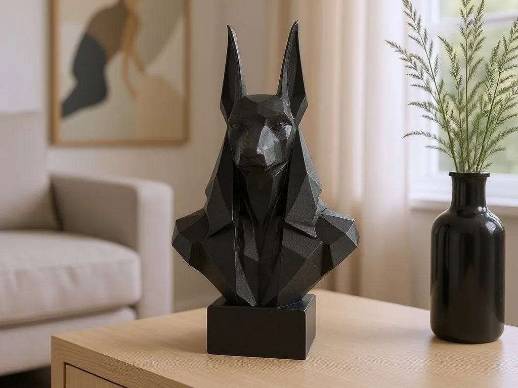 Buste d'Anubis en Géométrique