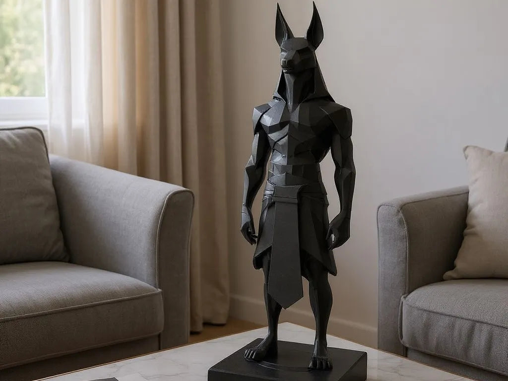 Statue d'Anubis Géométrique Épurée