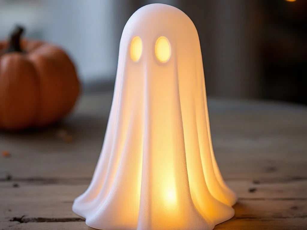 Petit fantôme d'Halloween (compatible avec bougie LED chauffe-plat)
