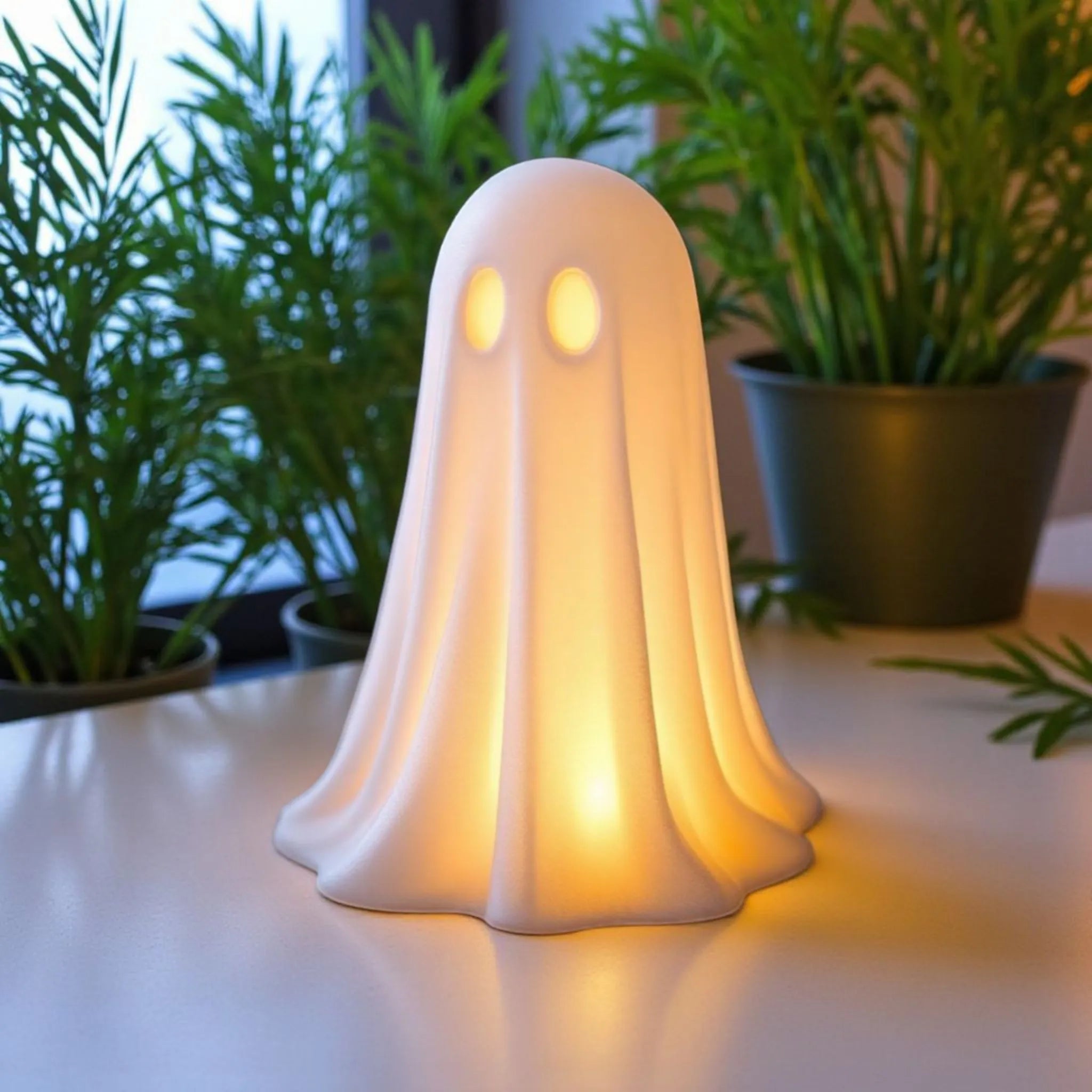 Petit fantôme d'Halloween (compatible avec bougie LED chauffe-plat)