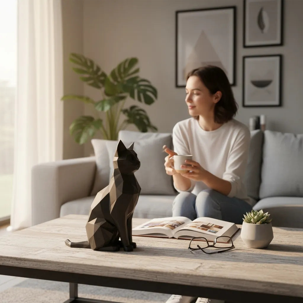 Art de chat Géométrique élégant assis