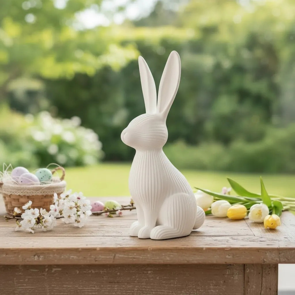 Décoration de lapin de Pâques côtelé Moderne