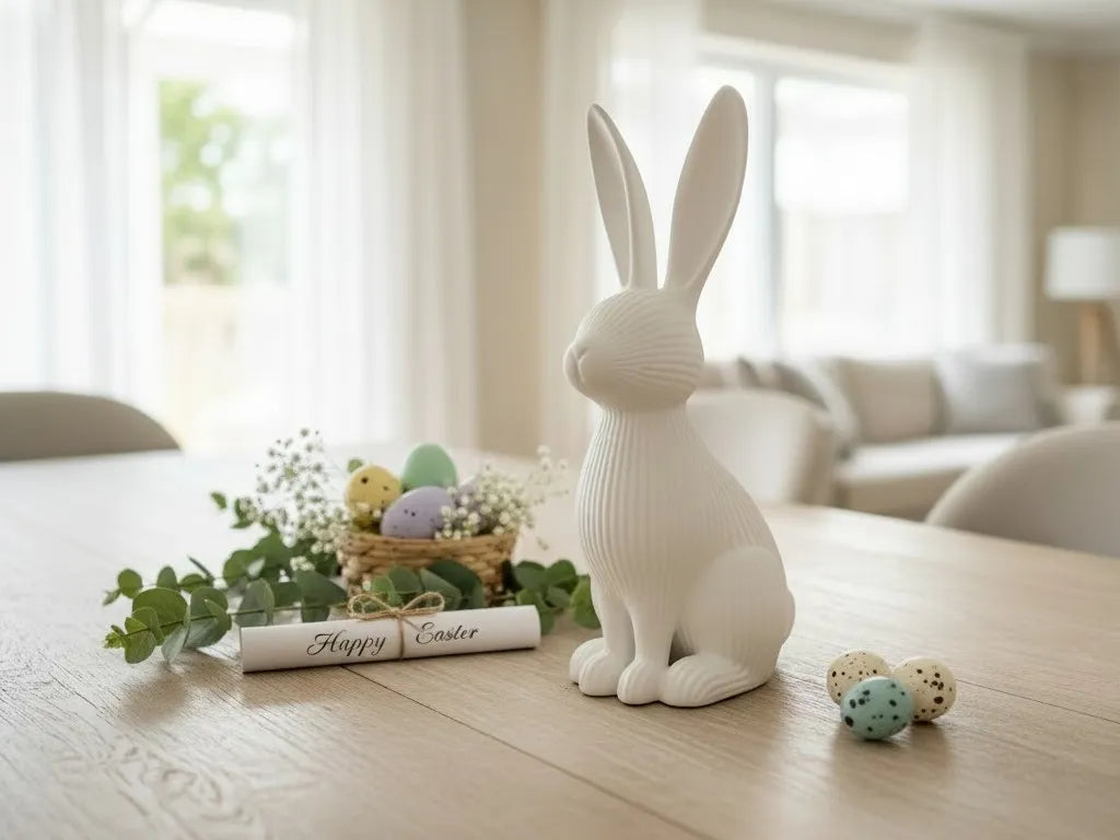Décoration de lapin de Pâques côtelé Moderne