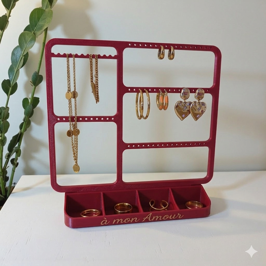 Organisateur de bijoux pour boucles d'oreilles  bagues et colliers