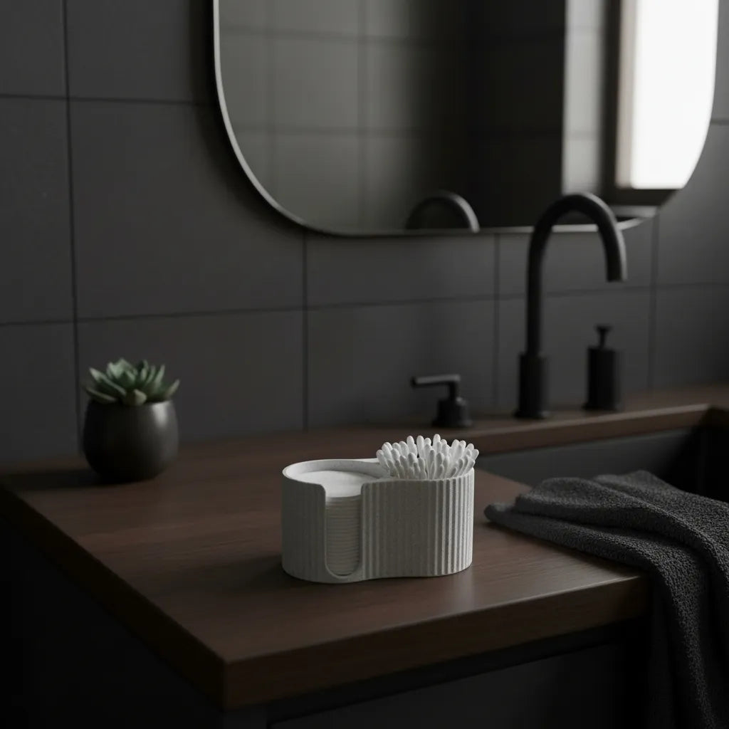 Distributeur Moderne côtelé pour cotons-tiges et disques de coton
