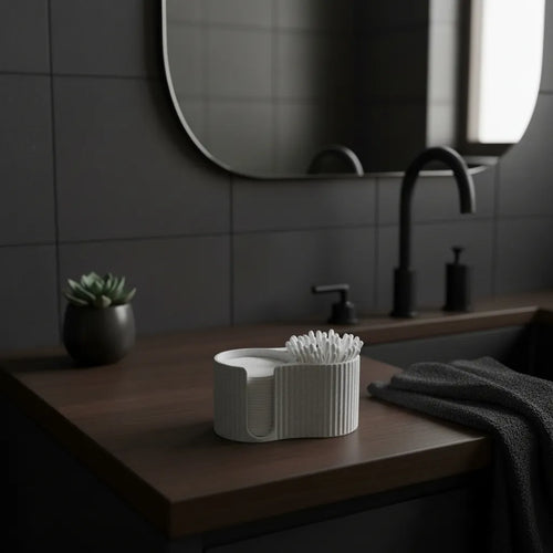 Distributeur Moderne côtelé pour cotons-tiges et disques de coton