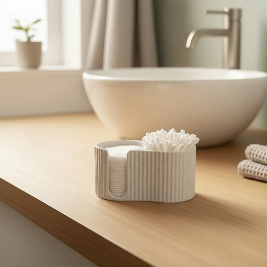 Distributeur Moderne côtelé pour cotons-tiges et disques de coton