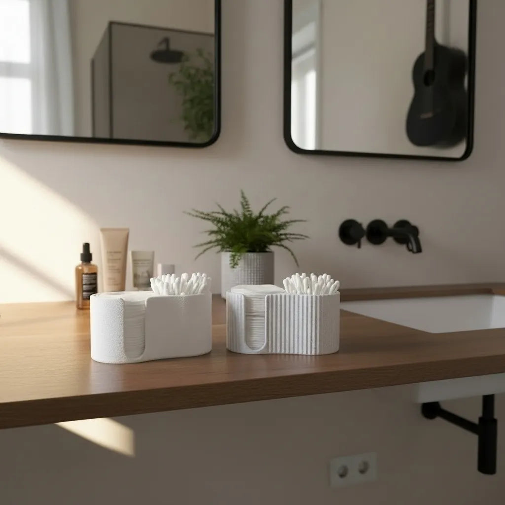Distributeur Moderne côtelé pour cotons-tiges et disques de coton