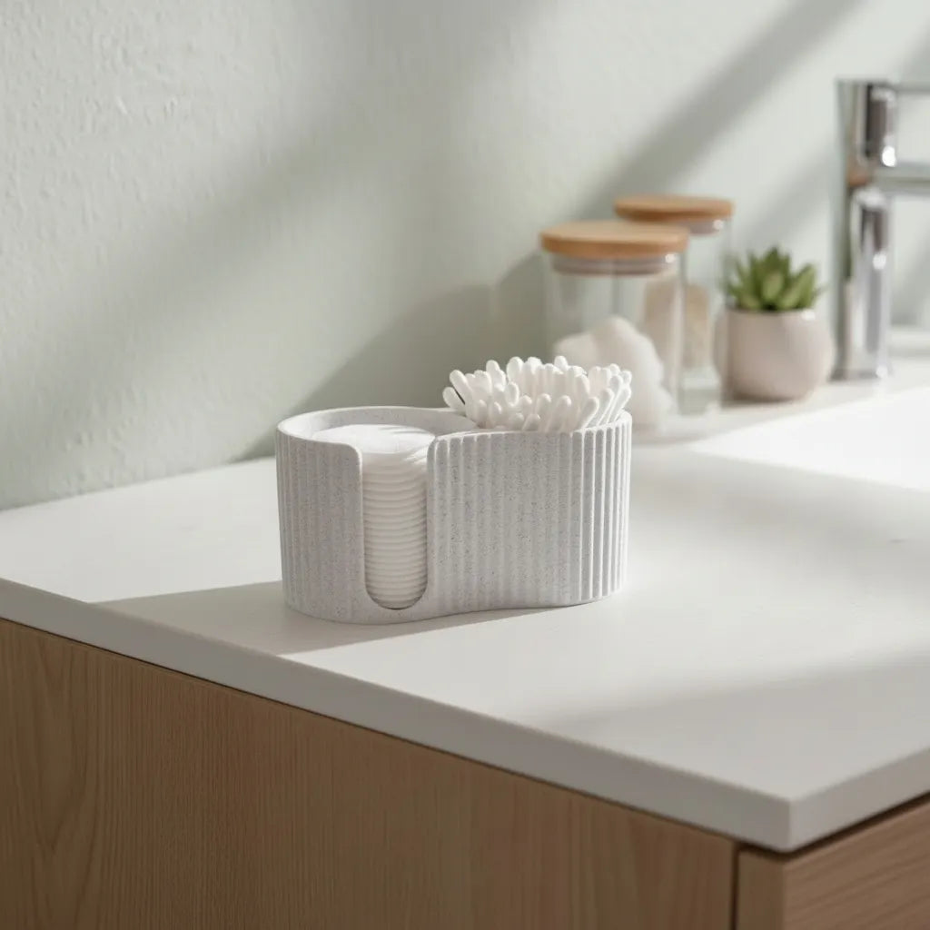 Distributeur Moderne côtelé pour cotons-tiges et disques de coton